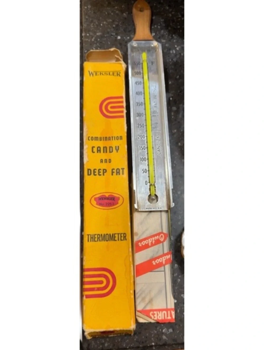 Vintage Weksler 225-1 Candy Deep Fat Thermometer USA Box Instructions
